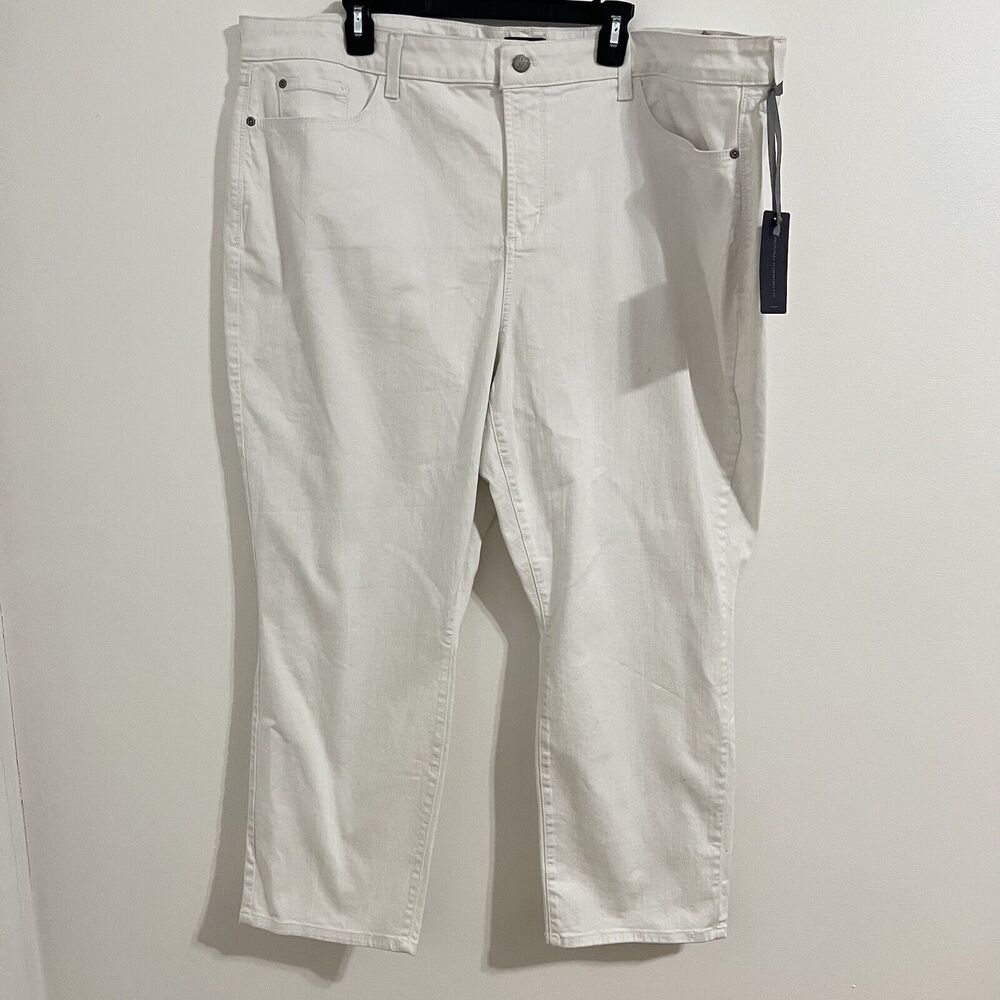 NYDJ IRA Relaxed Ankle Jeans Size 24W Plus White Crop Denim Stretch
